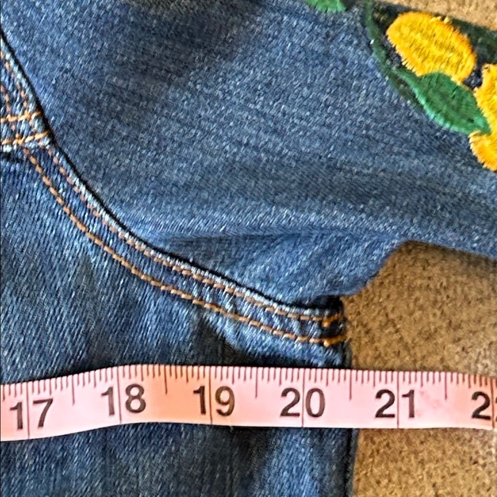 BAGATELLE LEMMON EMBROIDERED BLUE DENIM JEAN JACKET SZ M - Picture 11 of 15
